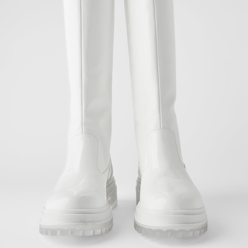 Zara white rain boots with transparent lug soles - Picture 2 of 5